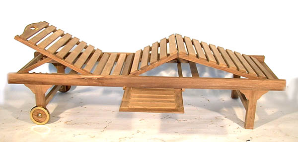Sun Lounger. Solid Teak Garden Furniture, Fireplace Mantels