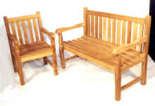 Block Island Bench. Solid Teak Garden Furniture