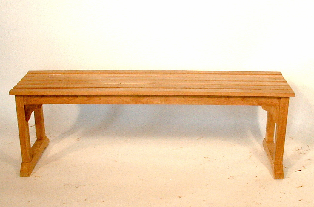 Backless Bench. Solid Teak Garden Furniture, Fireplace Mantels